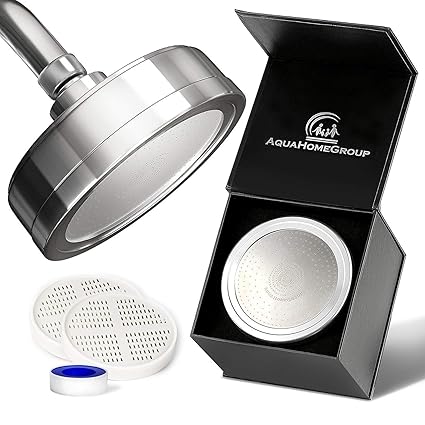 AquaHomeGroup 3 in 1 Faucet Handheld Shower Head, High Pressure Hand Shower Heads, Detachable Showerheads, Double-Sided Shower_Silver (Bronze)