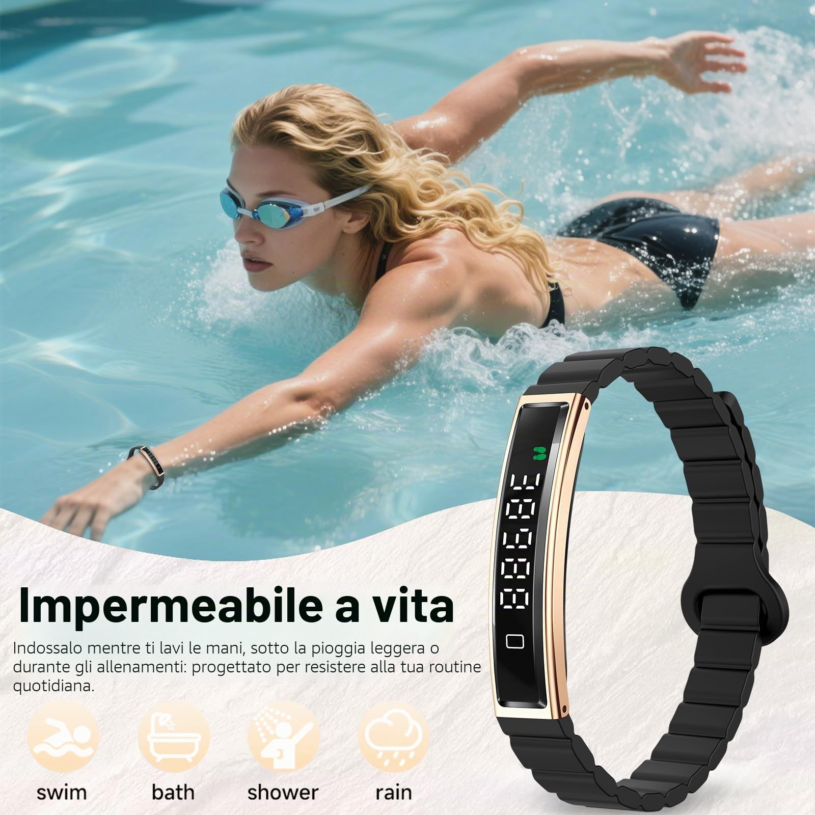 Smartwatch Donna Orologio Chiamate Bluetooth: 1,27" Tondo Touch Orologi Smart Watch da Impermeabile Sport Fitness Contapassi Cardiofrequenzimetro Pressione Caloriec Oro Polso per Android iOS Telefono