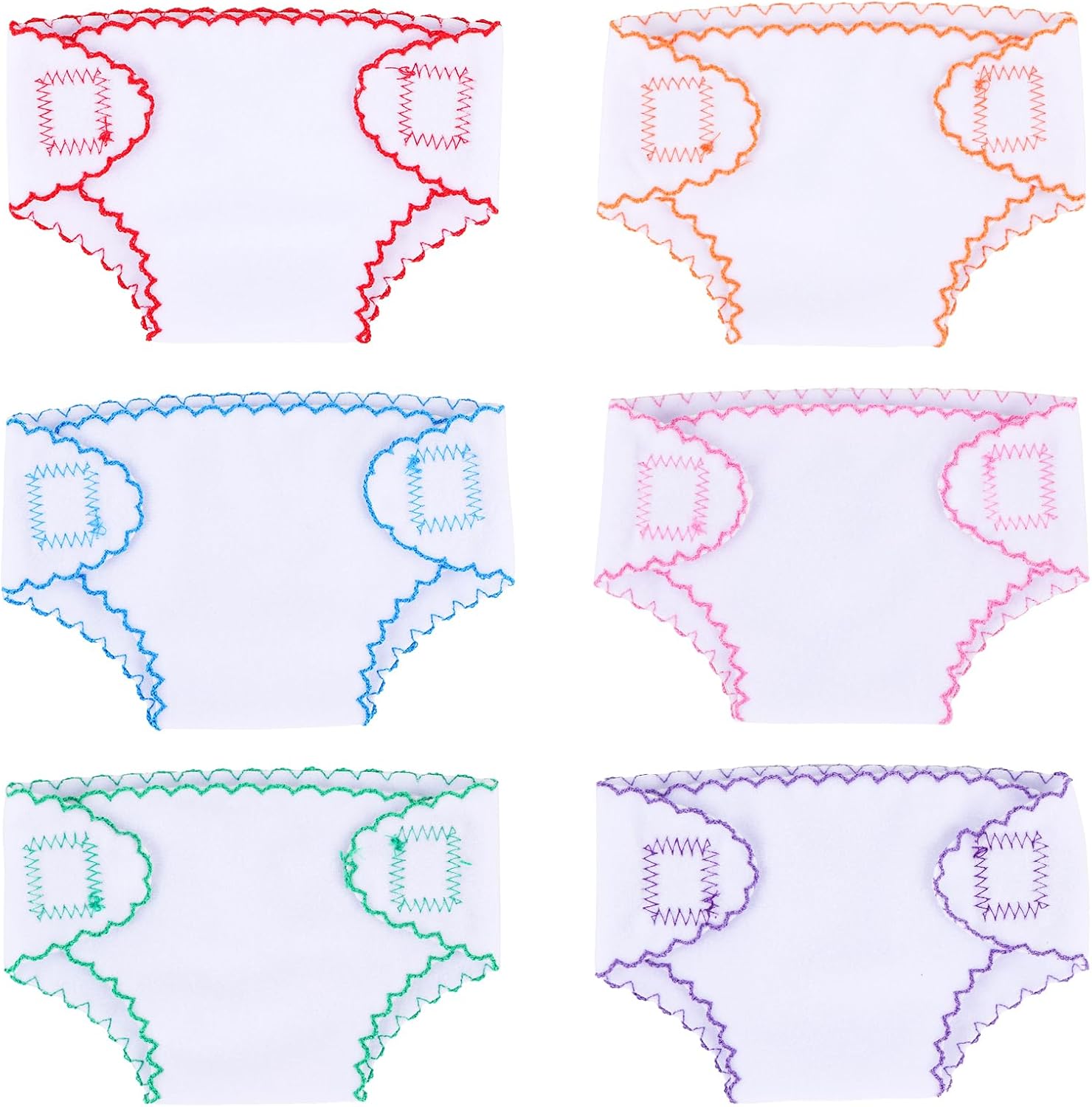 6 PCS Baby Doll Diapers Underwear for 1215 Inch Reusable