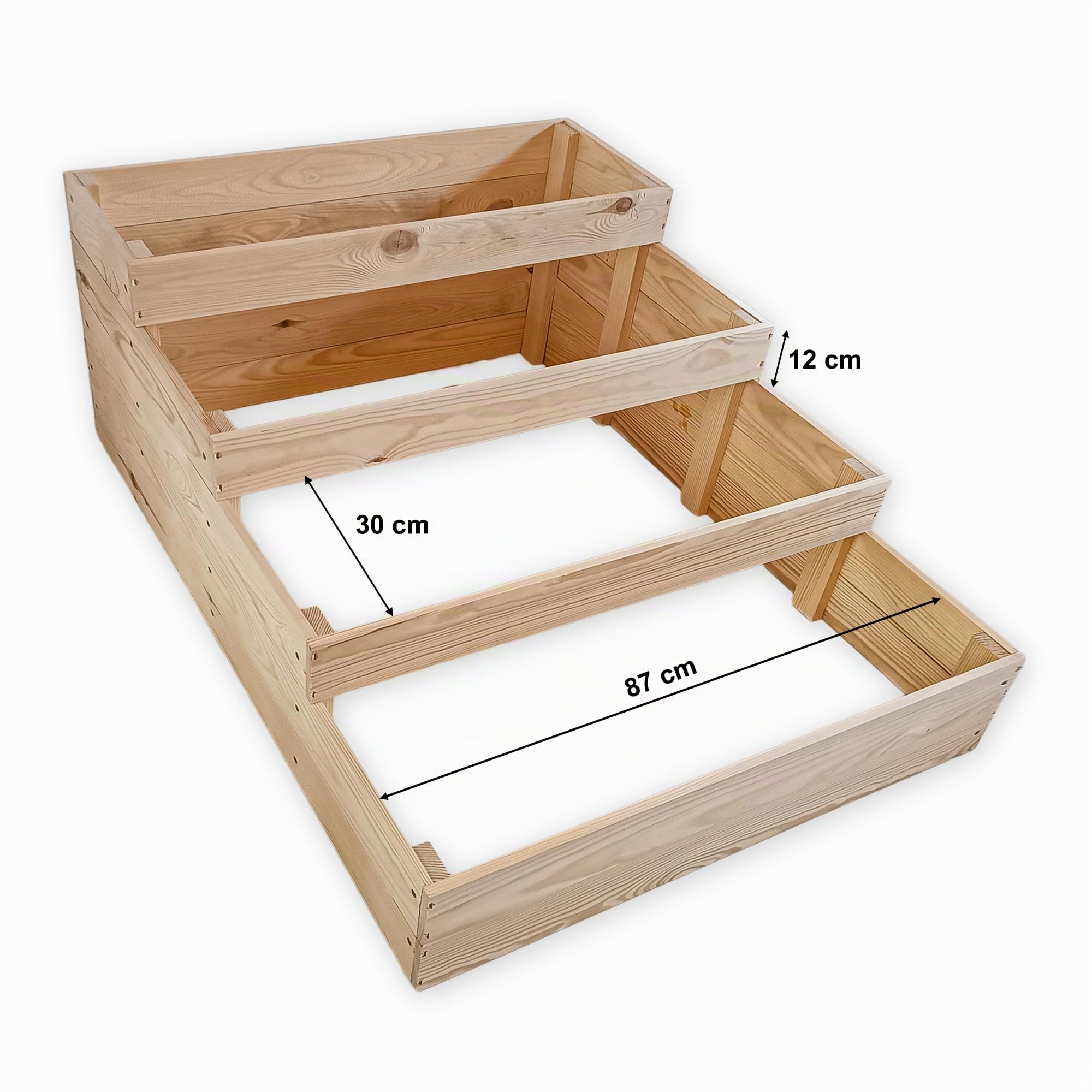MG Design Potager surélevé en Bois 120 x 90 x 47,5 cm – Bac Potager 4 Niveaux pour légumes, Herbes et Fleurs, bac de Culture extérieur pour Jardin et terrasse