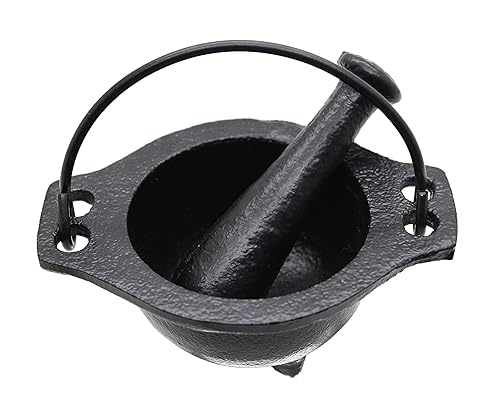 Miniatura 4 de Juego de mortero y mortero de caldero de hierro fundido