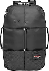 Mochila Gamer HyperX Knight - para Notebooks e Equipamentos Gamer, Compartimento Grande de 22.6 Litros, Durável, Resistente a Água, Pronta para Viagem, Preta (8C525AA)