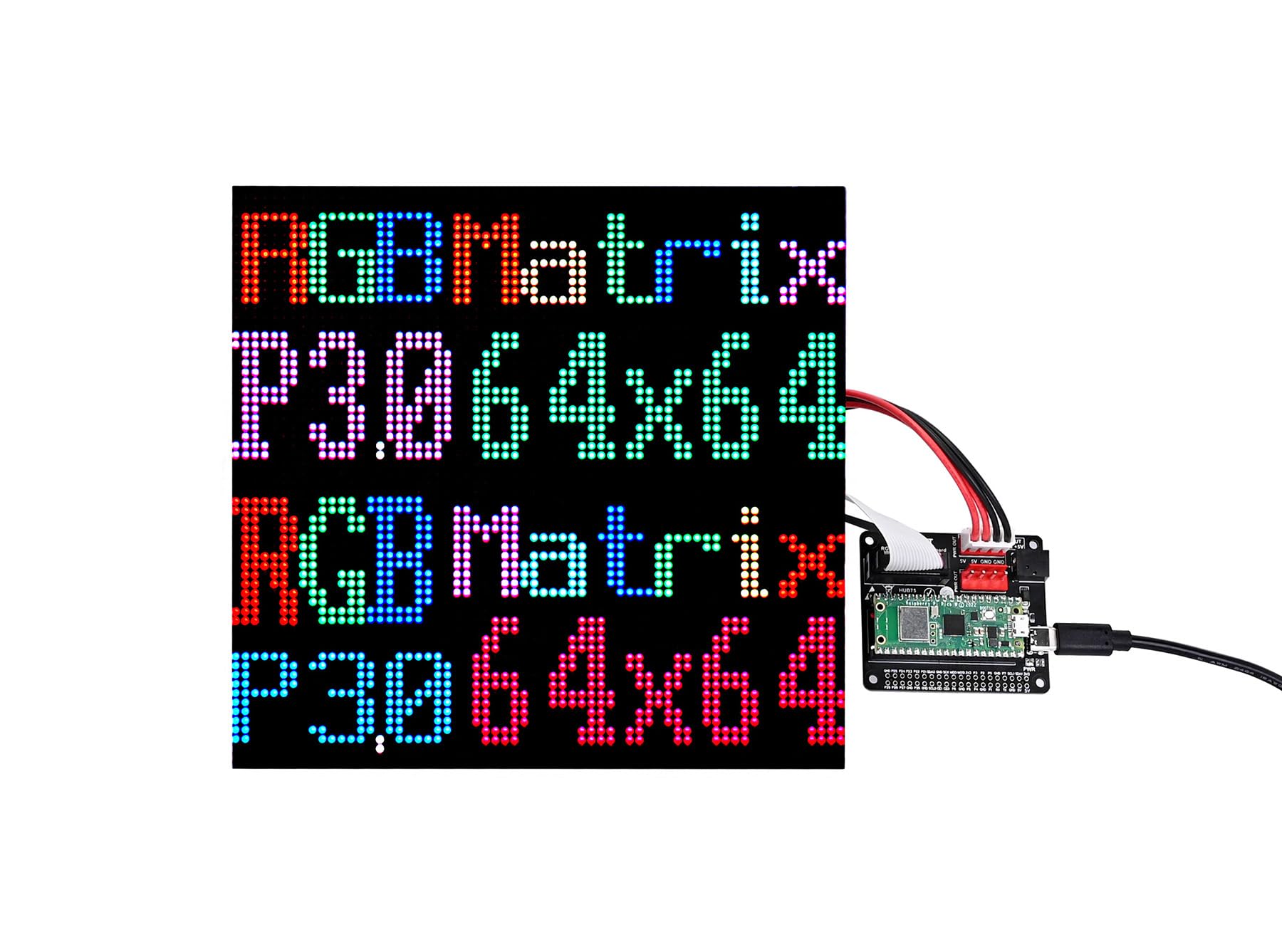 Pannello a matrice LED RGB Full Color 64 64 pixel per Raspberry Pi Raspberry Pi Pico ESP32 Ardui con scheda adattatore Directly Plug and Play