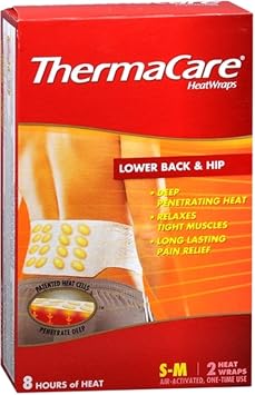 ThermaCare Waist & Hip Heat Wraps Sizes S-M, 2 Count 6 Pack