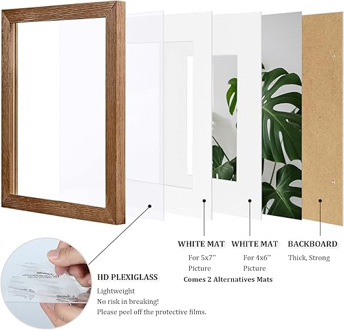 Vista 367 de Egofine Portarretratos de 9 x 12 pulgadas hecho de madera maciza con plexiglás, fotos de 5 x 7/6 x 8 con paspartú o de 9 x 12 pulgadas sin paspartú