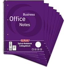 Landre Office 100050245 Notebook A4 80 Pages Quadrille-Ruled with Margin, 70 g/m2 Pack of 10 Spiral-Bound Notepad"Office", A4 Rip-Out, 80 Sheets, Diamond-Shaped/Margin 0