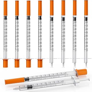 1ml/cc Syringe with Needle, 31 Gauge 5/16 Inch(8mm) Pack of 25