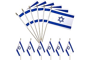 KERDA 12 Pack Mini Israel Flag Israeli Small Mini Hand Held Flags...