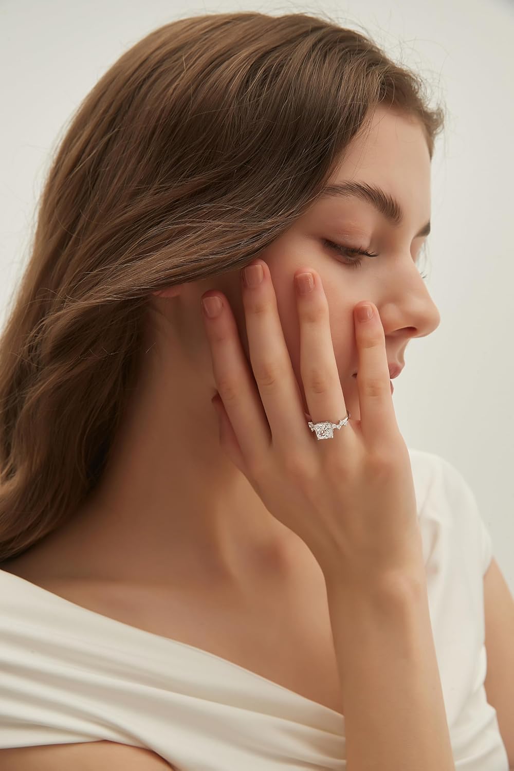 EAMTI 2.5CT 925 Sterling Silver Engagement Rings for Women Princess Cut Cubic Zirconia Wedding Bands Promise Rings for Her Size 4-10 - Image 5