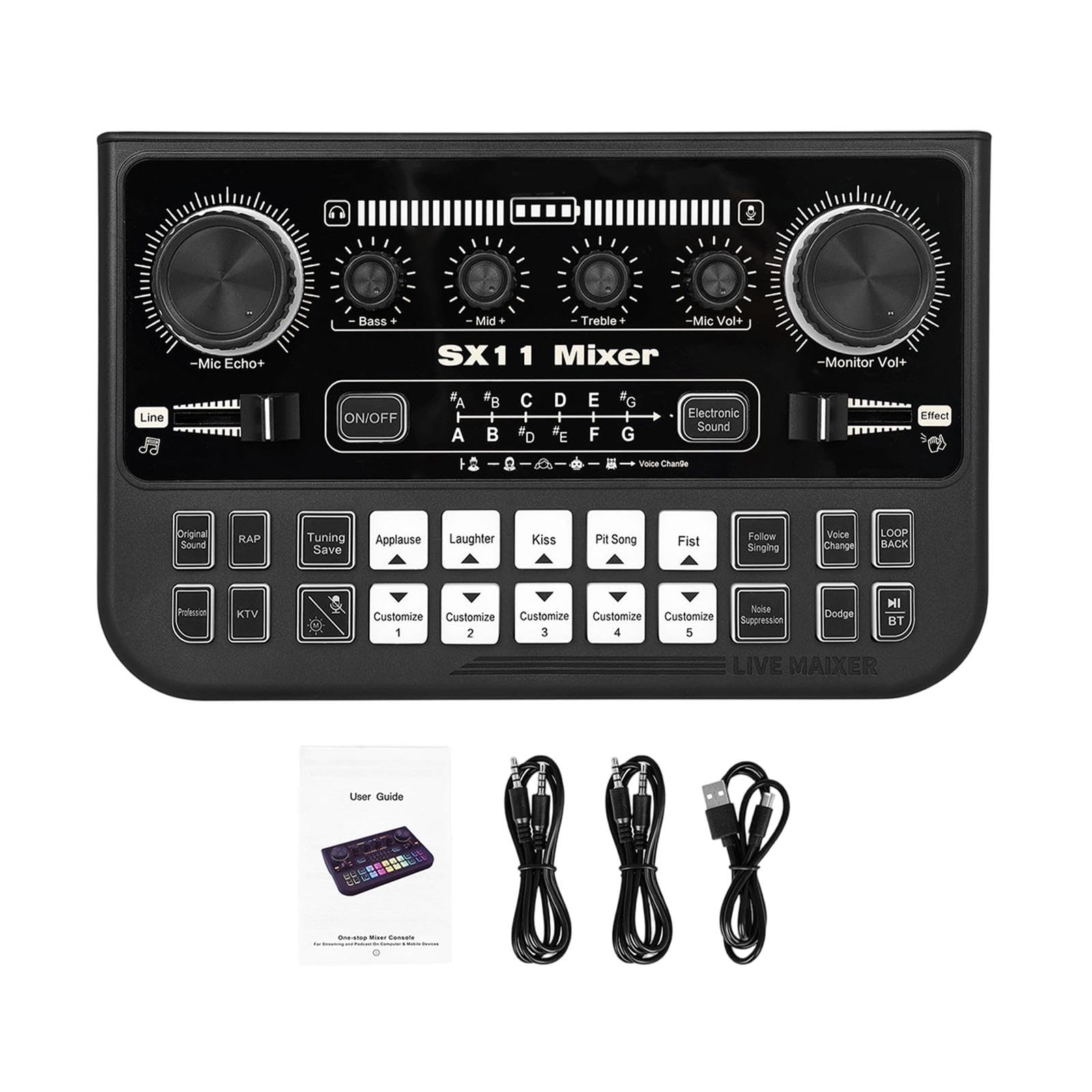 Tarjeta de sonido profesional portátil multifuncional con cambiador de mezclador estéreo para juegos, transmisiones en, escenarios y