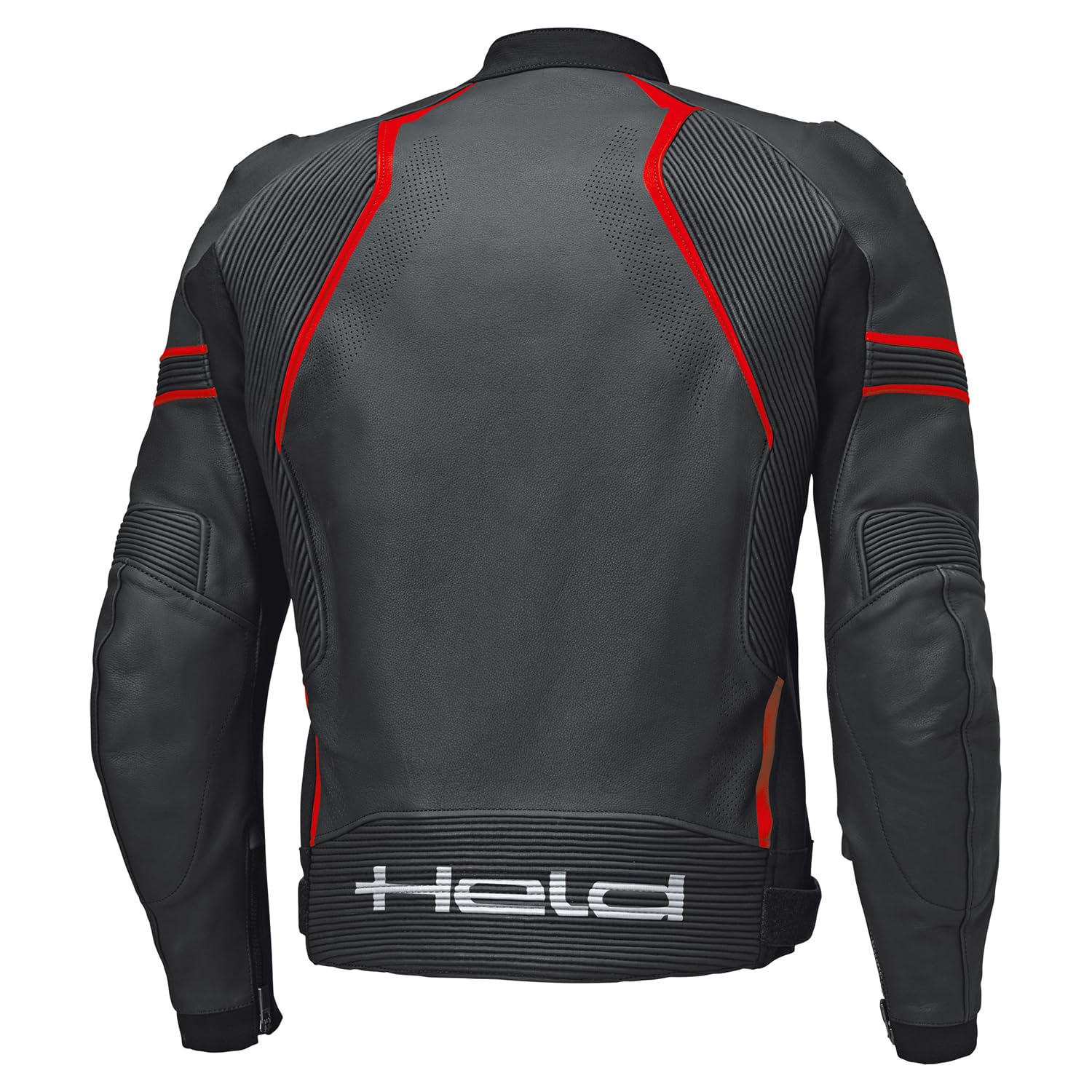 Held Street Rocket 4 Top – sportowa skórzana kurtka motocyklowa męska – miękka kurtka skórzana z ochraniaczami D3O – certyfikat CE AAA klasa ochrony – Air-Vent – czarno-czerwona – rozm. 60/5XL
