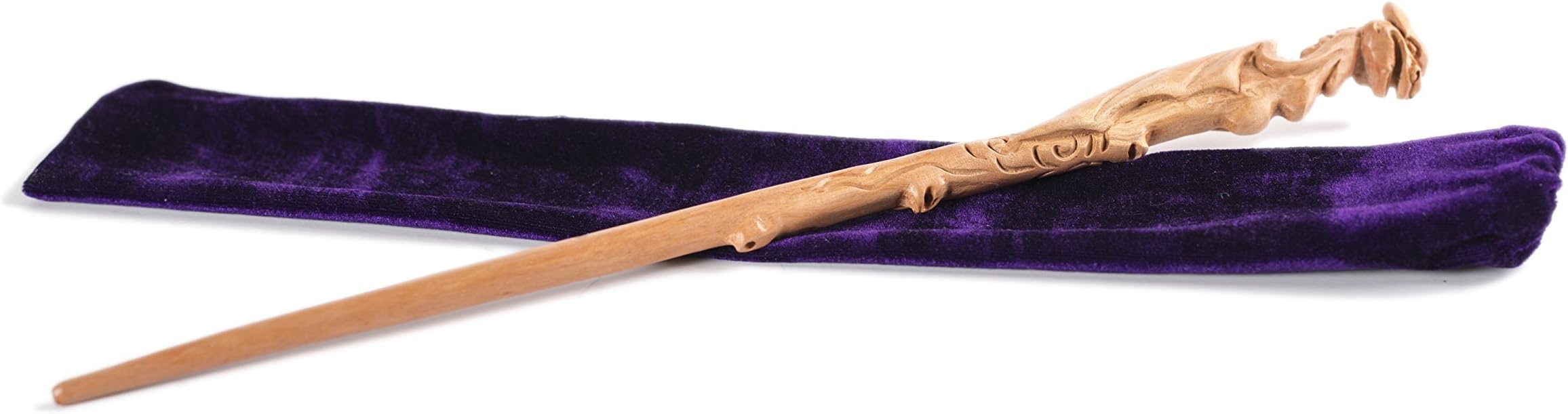 Fine Handcrafted Solid Wood Magic Wand for Witches and Wizards, The Mystic Dragon White