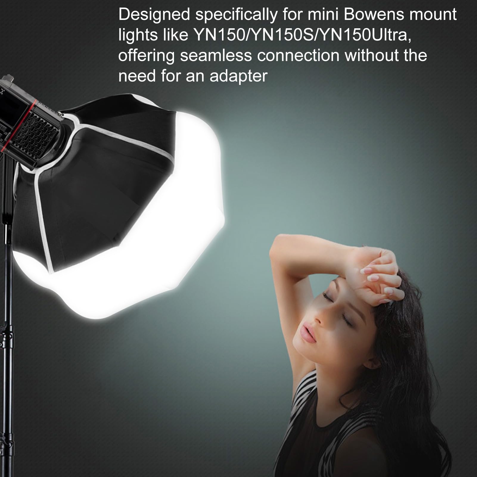 Goshyda Softbox z latarnią o Długości 12,6 Cala i Długości 32 Cm, Sferyczny, Składany Dyfuzor światła do Lamp z Mocowaniem Mini Bowens, Akcesoria do Oświetlenia Wideo YN150 YN150Ultra
