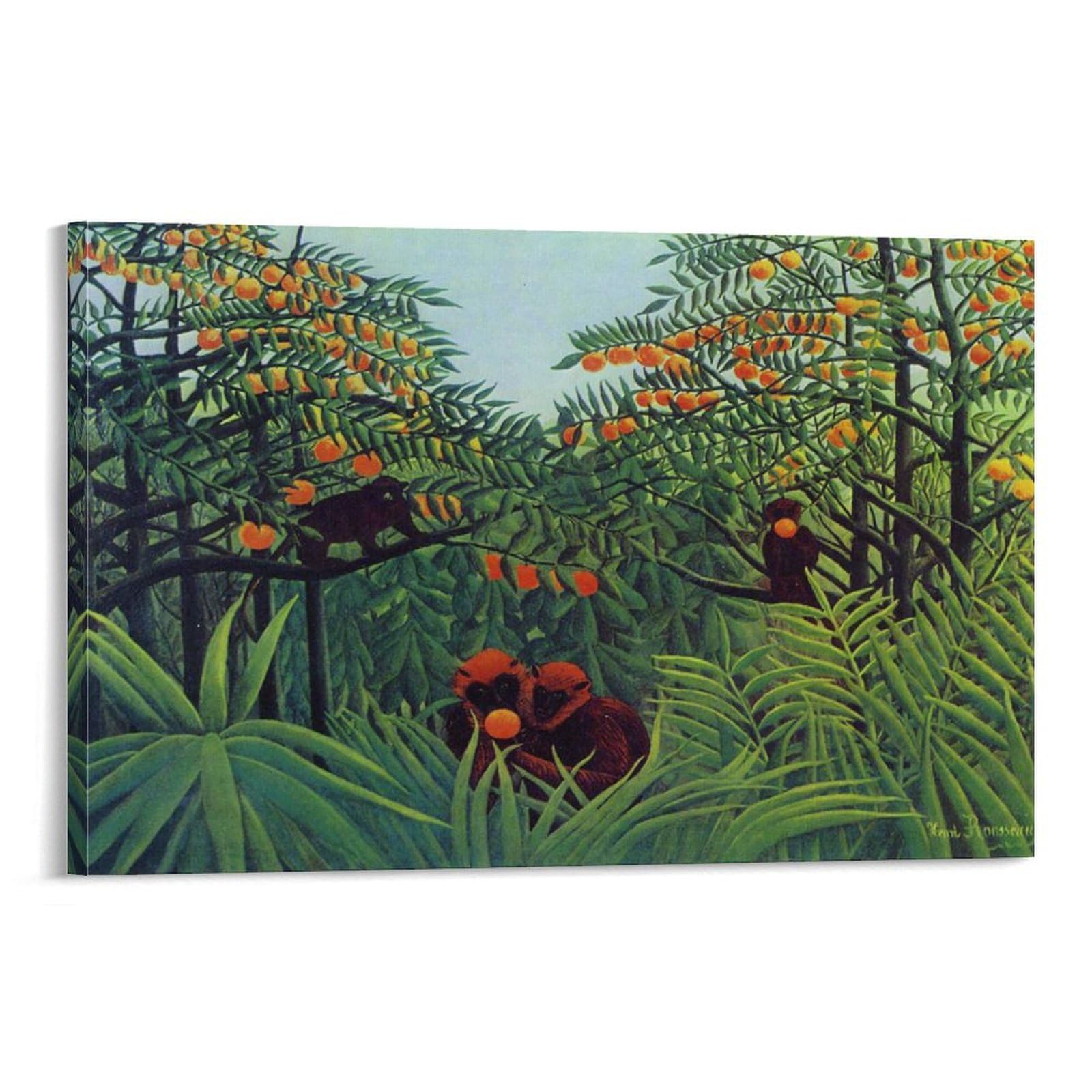 アンリ・ルソー複製画（熱帯風景 オレンジの森）
