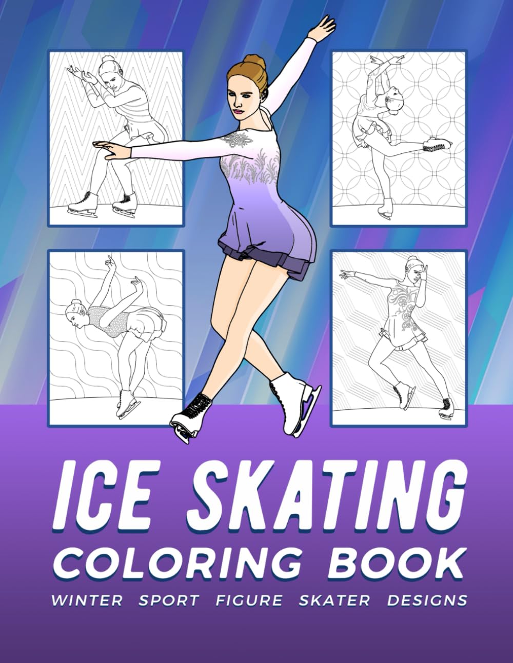Ice Skating Coloring Book: Winter Sport Figure Skater Designs