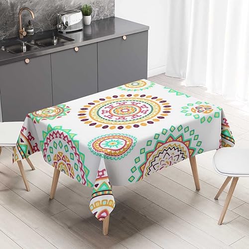 Vista 15 de Mantel Redondo para mesa de 4 sillas, morado y rosa, naranja, mantel para exteriores, 30 x 30 pulgadas