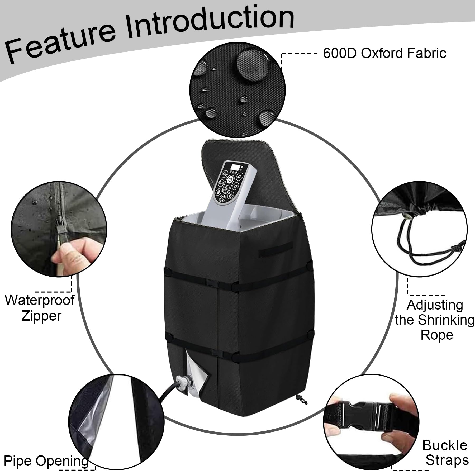 Heavy Duty Waterproof Hot Tub Pump Cover Fits Many Brands - 3