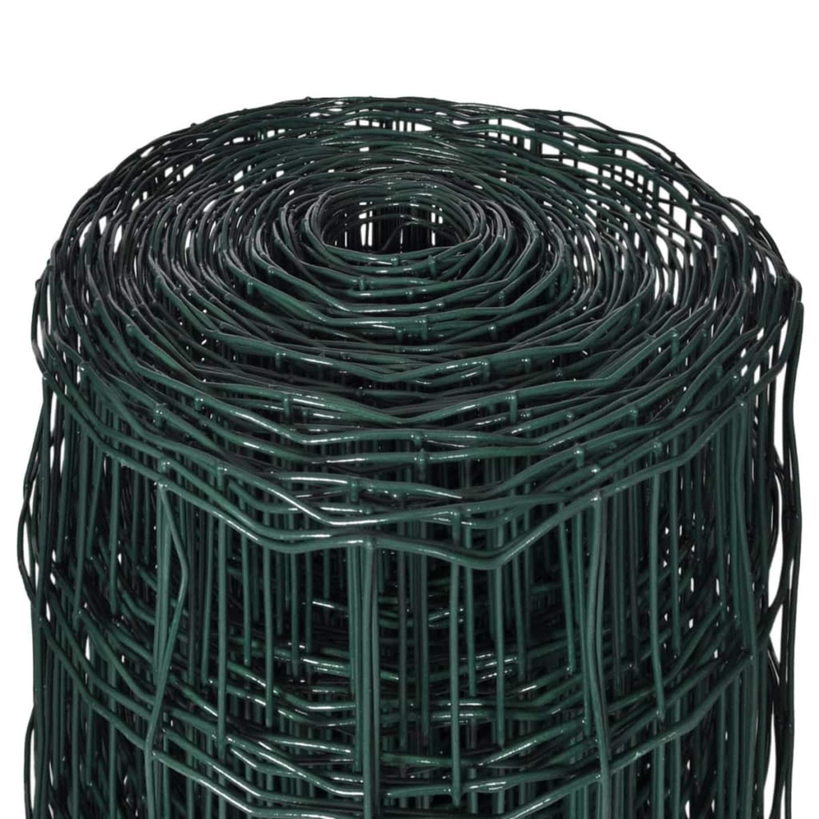 Tidyard Recinzione,Rete,in Acciaio,Rivestito PVC,Verde,25x1 m,Recinzione da Giardino,Recinzione in Rete Acciaio,Rete Recinzione in Acciaio,Recinzione in Metallo 10 m