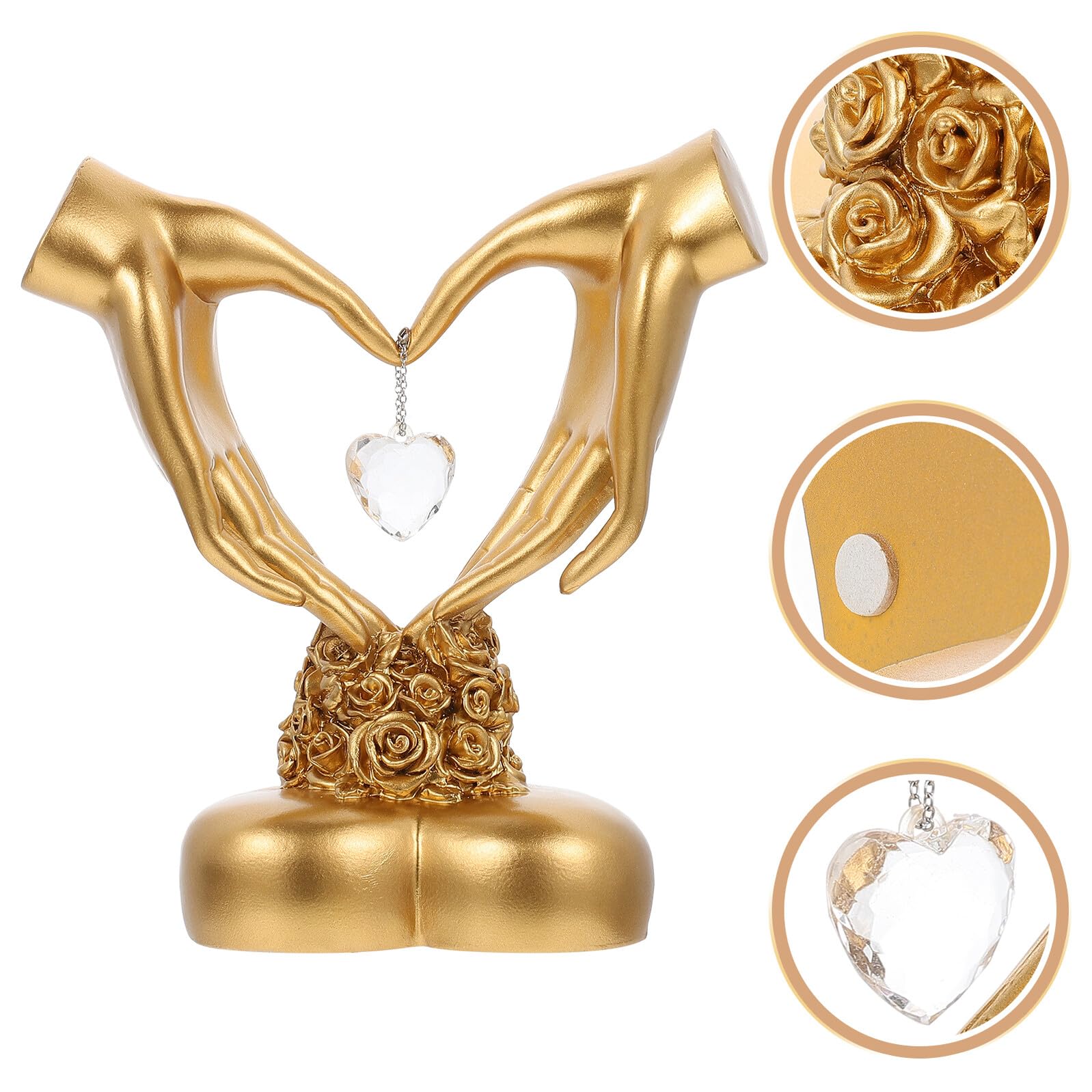 POPETPOP Estatua de Resina en Forma de Corazón para Decoración de Mesa Figura Romántica para San Valentín Adorno Ligero y Duradero para Hogar y Oficina Obsequio Adecuado para