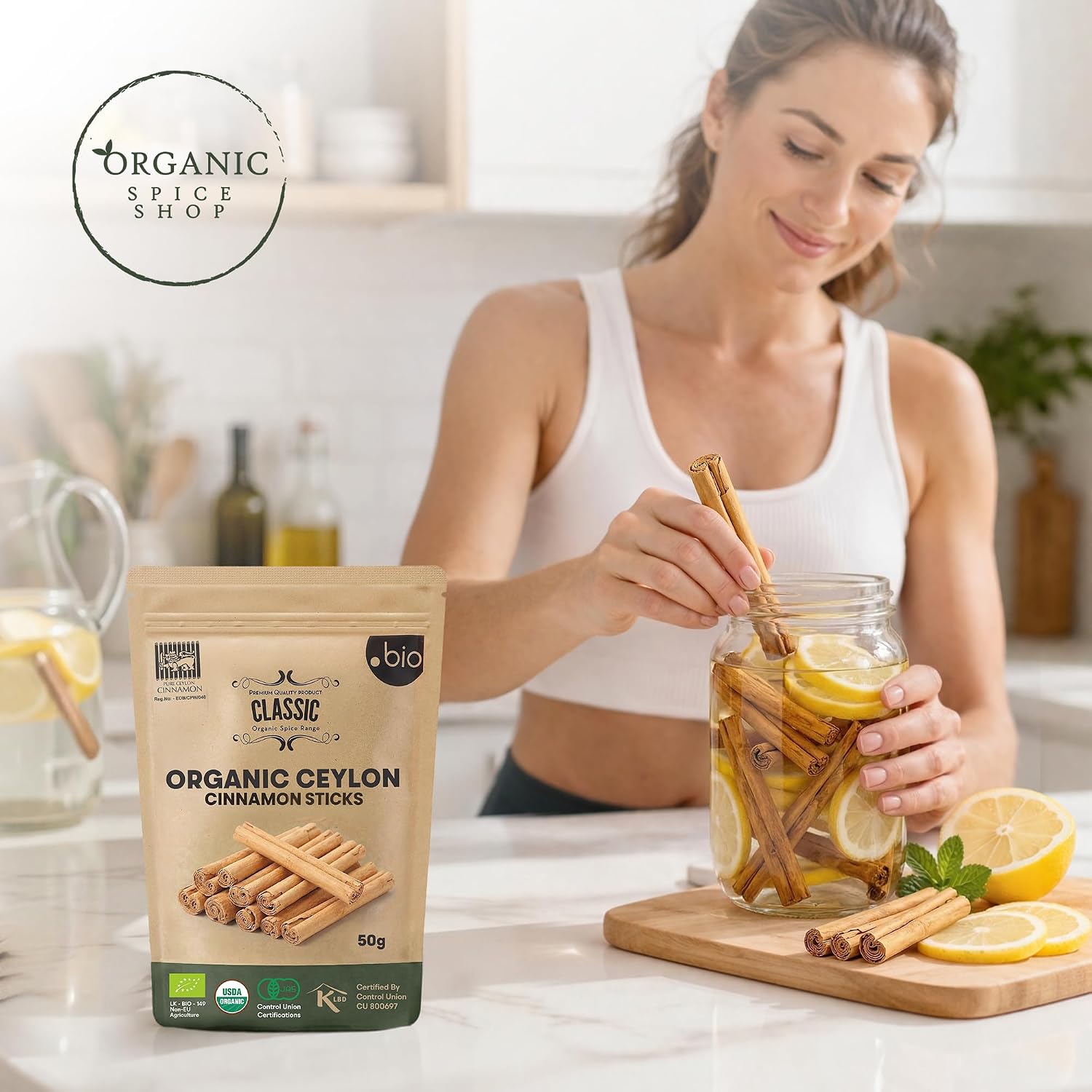 Organic Ceylon Cinnamon Sticks | USDA Certified Organic |100% Ceylon Cinnamon | Premium Quality TrueCinnamon| 1.76 oz (50g) Resealable Bag image 3