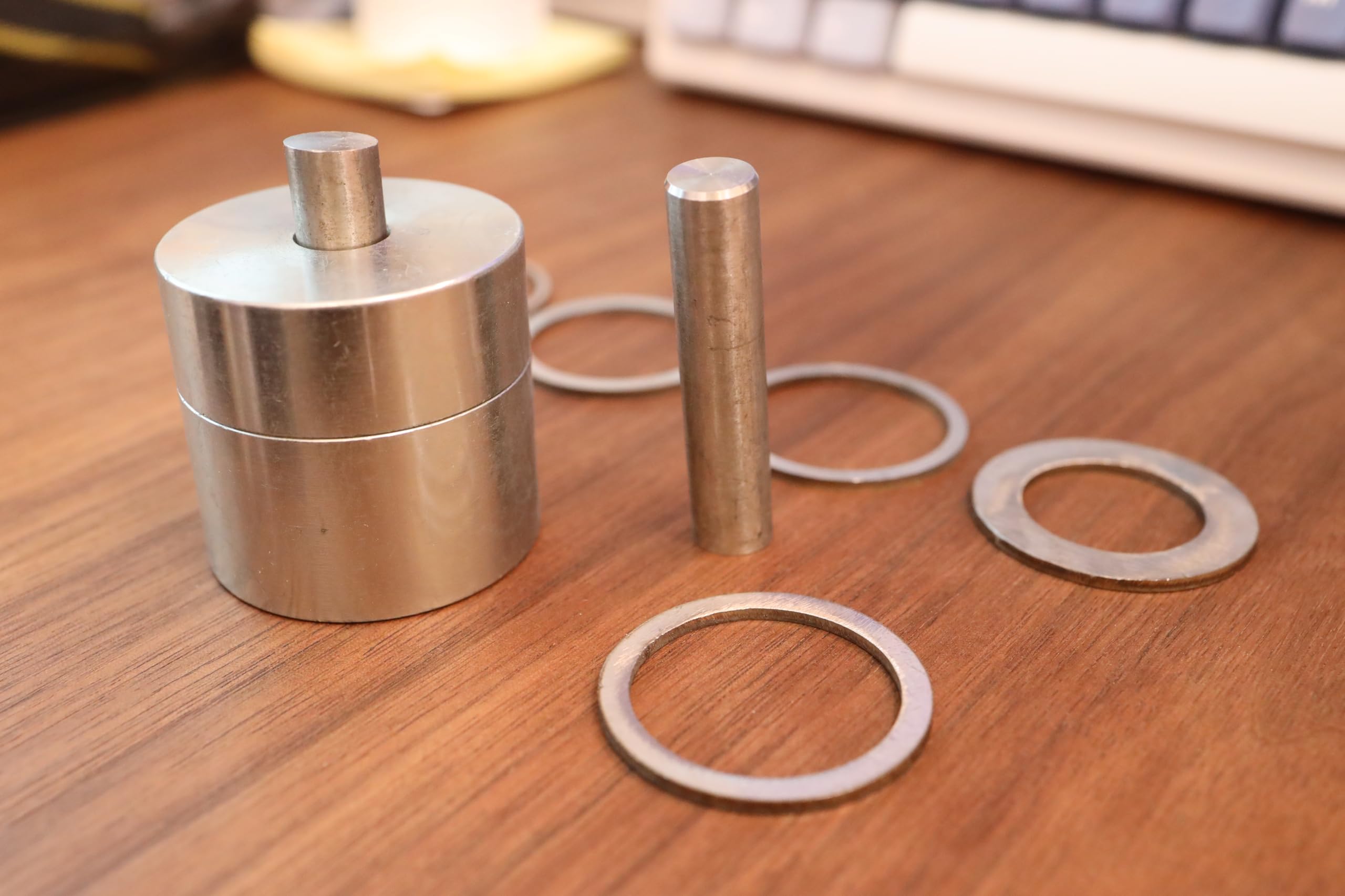 coin ring puncher & spacer set | punch hole coin jewelry making tool | 6 punches coinring making tool | self centering coinring punches set | coin-ring center punch 7/16inch