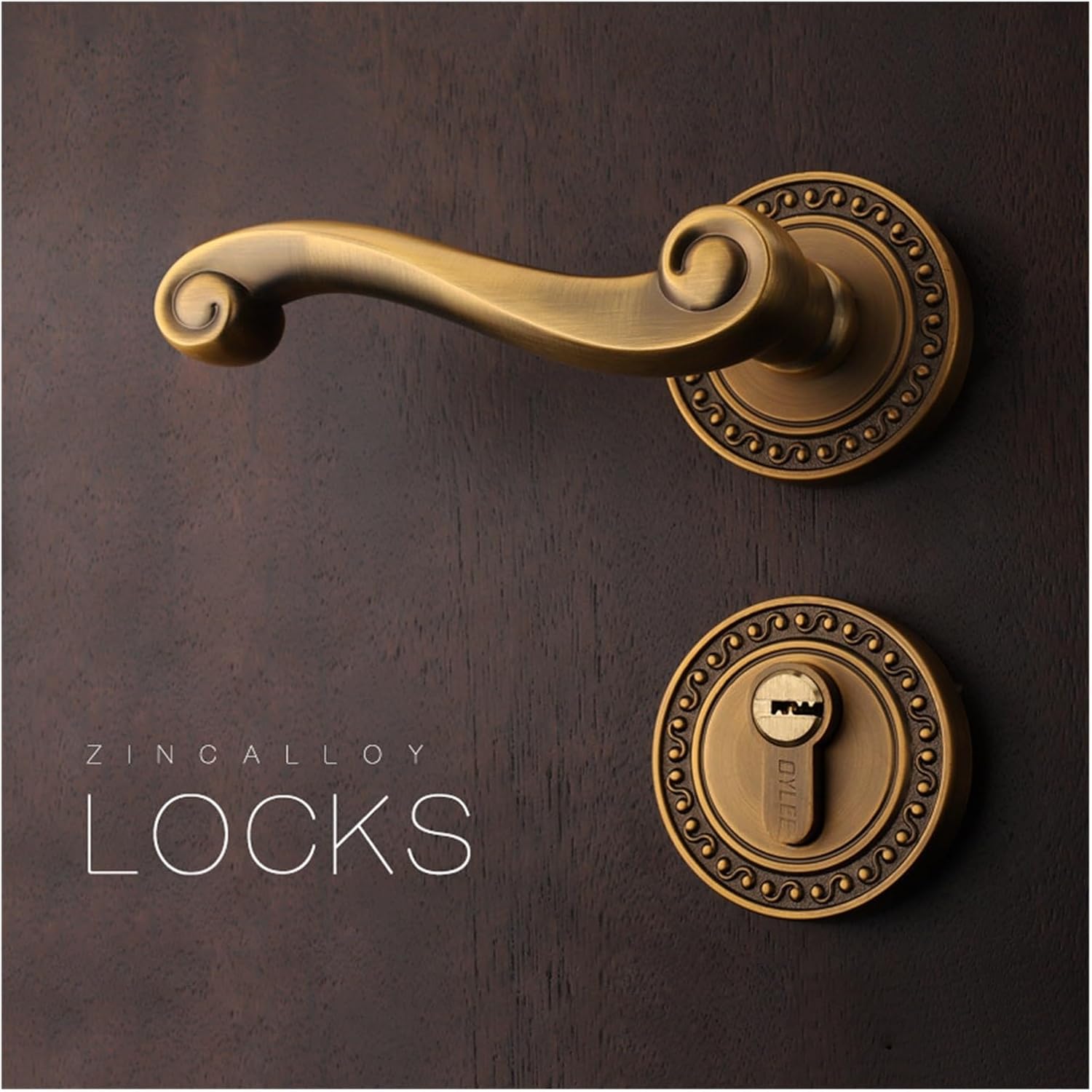 Indoor Wooden Door Lock Anti-Theft Magnetic Split Lock Bedroom Bathroom Door Lock Door Handle(Ivory White)