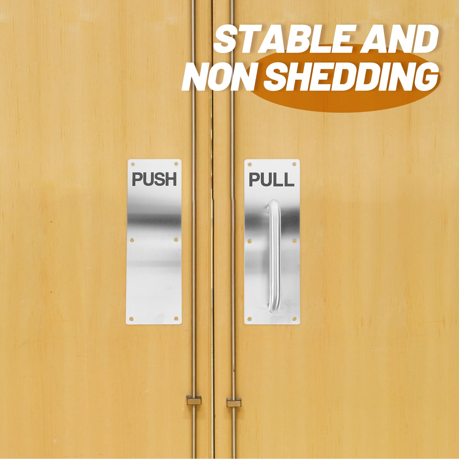 DOITOOL Manija De Puerta Comercial De Acero Inoxidable Push Pull Con Placa De Empuje Para Puertas Interiores Y Almacén 11.81X3.93X2.55In