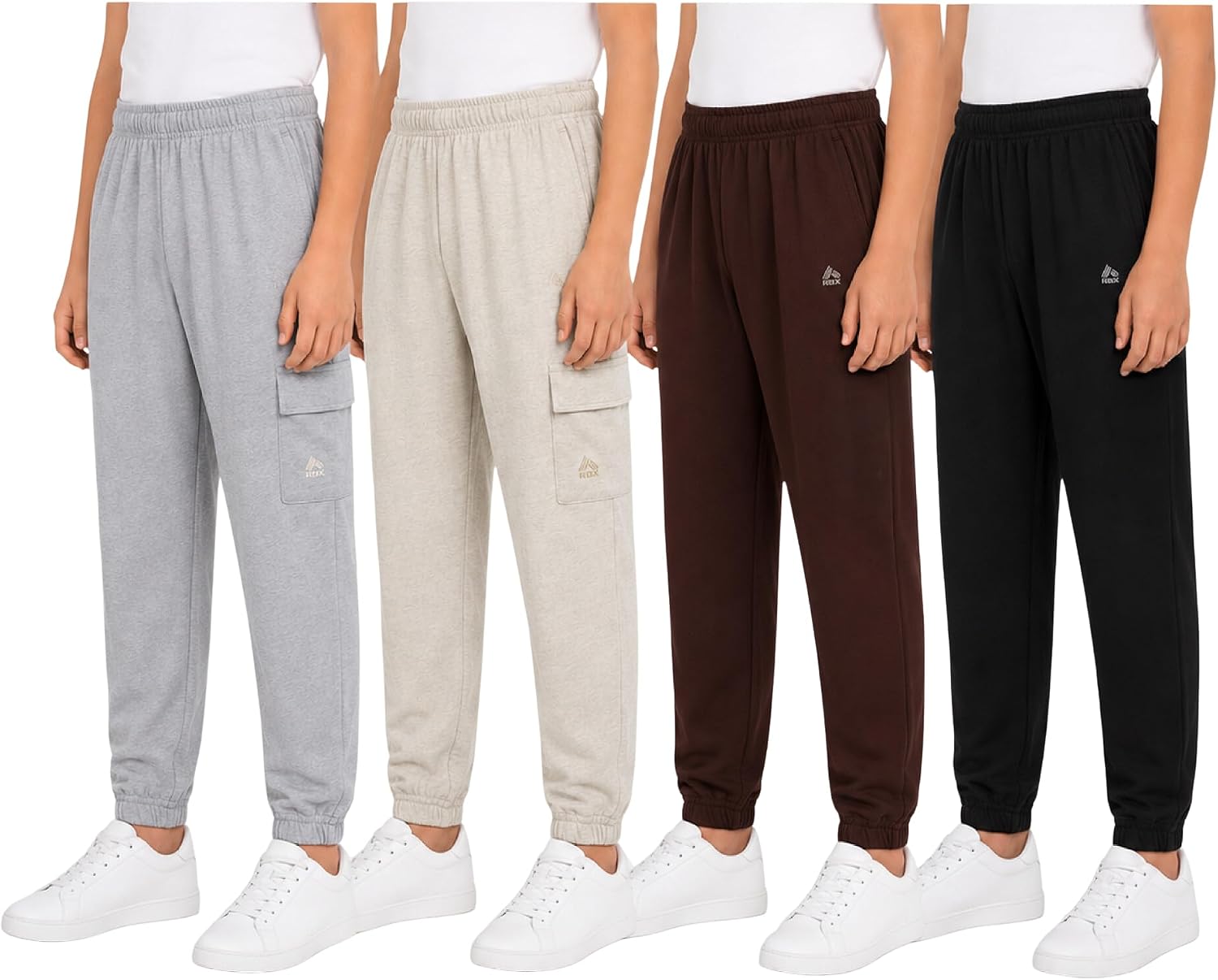 RBX Boys Performance Fleece Joggers with Elastic Waistband 4 Pack (10-16)