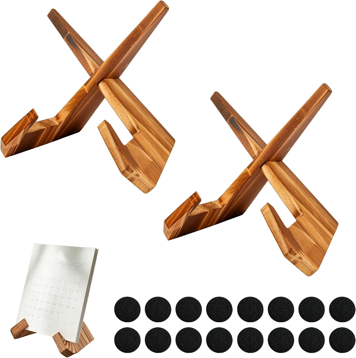 2 Pcs Solid Wood Stand Compatible with Skylight Calendar 2 (15 Inch)