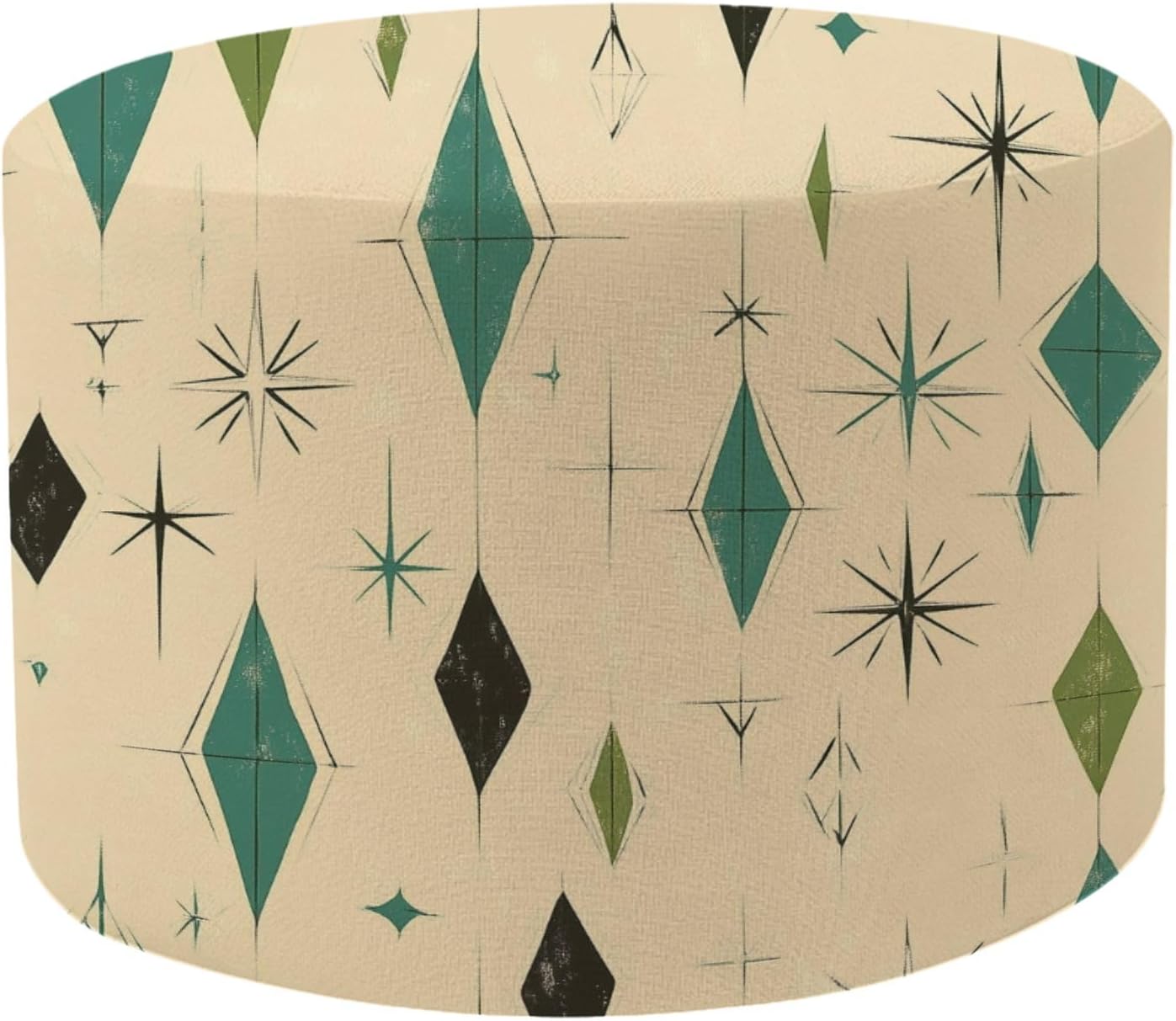 Round Pouf Ottoman Contemporary aesthetic flat geometry Moroccan stairs walls arch arc Foot Stool Foot Rest Floor Stool Bean Bag Chair Cotton Linen Removable Indoor Outdoor for Living Room Bedroom