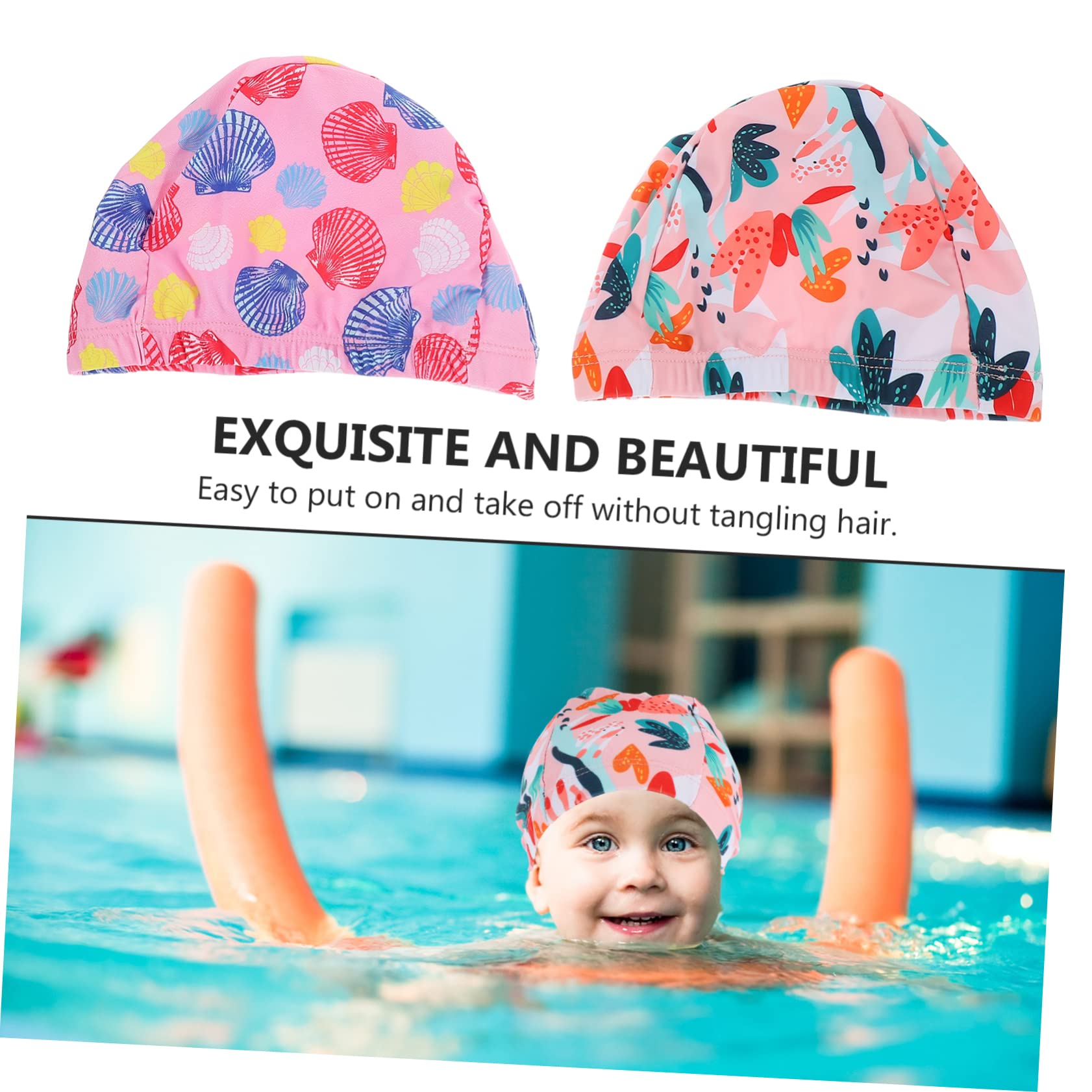 BESTonZON Gorro De Natación Infantil De Estilo Hawaii Diseño De Cartón Gorro para Piscina Y Actividades Acuáticas
