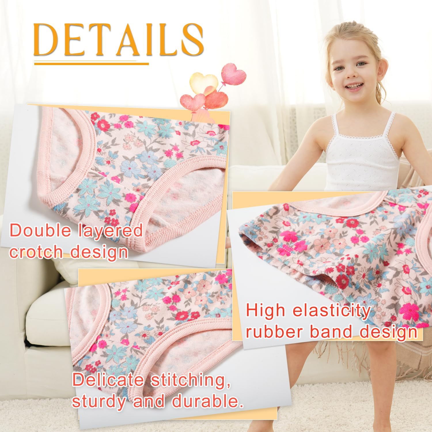 Finihen Girls Cotton Underwear Toddler Girls Panties Kids Briefs Multipacks. - Image 4