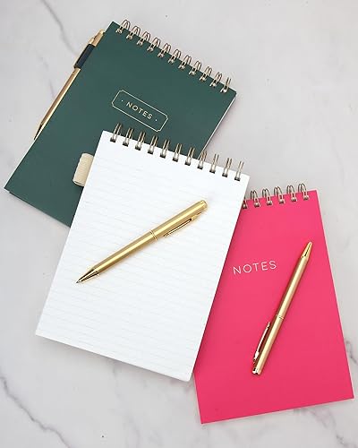 Miniatura 7 de Eccolo - Cuaderno de espiral con líneas en la parte superior, bloc de taquigrafía de tapa flexible con bolígrafo incluido (240 páginas perforadas)