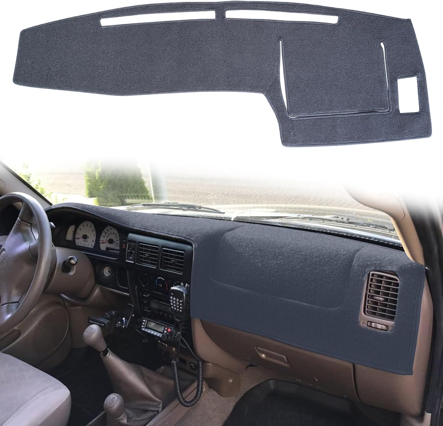 Dashboard Cover Mat Custom Fit for Toyota Tacoma 1998 1999 2000 2001 2002 2003 2004,Dash Cover Dash Mat Pad Carpet Protector(Dark Gray)