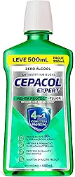 Cepacol - Enxaguante Bucal Expert Menta Protect - Sem Álcool, Com Flúor, Refrescante e Anticáries - 500ml