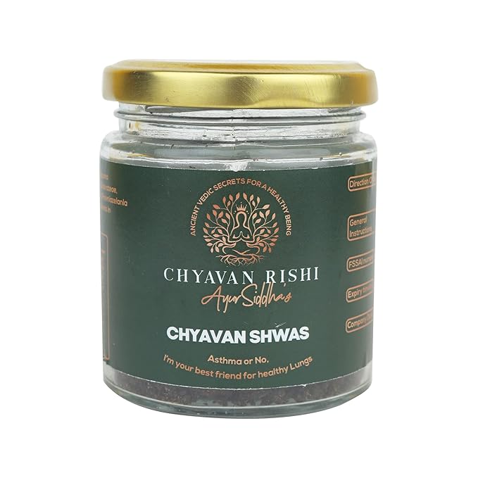 Chyavan Shwas, 50 gms, Ayurvedic lung detox, Tulsi and Shilajeet
