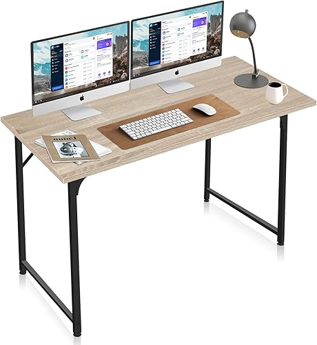 YRLLENSDAN Escritorio grande de madera, escritorio para juegos de 48 pulgadas, escritorio moderno para escritura, estación de trabajo, mesa de