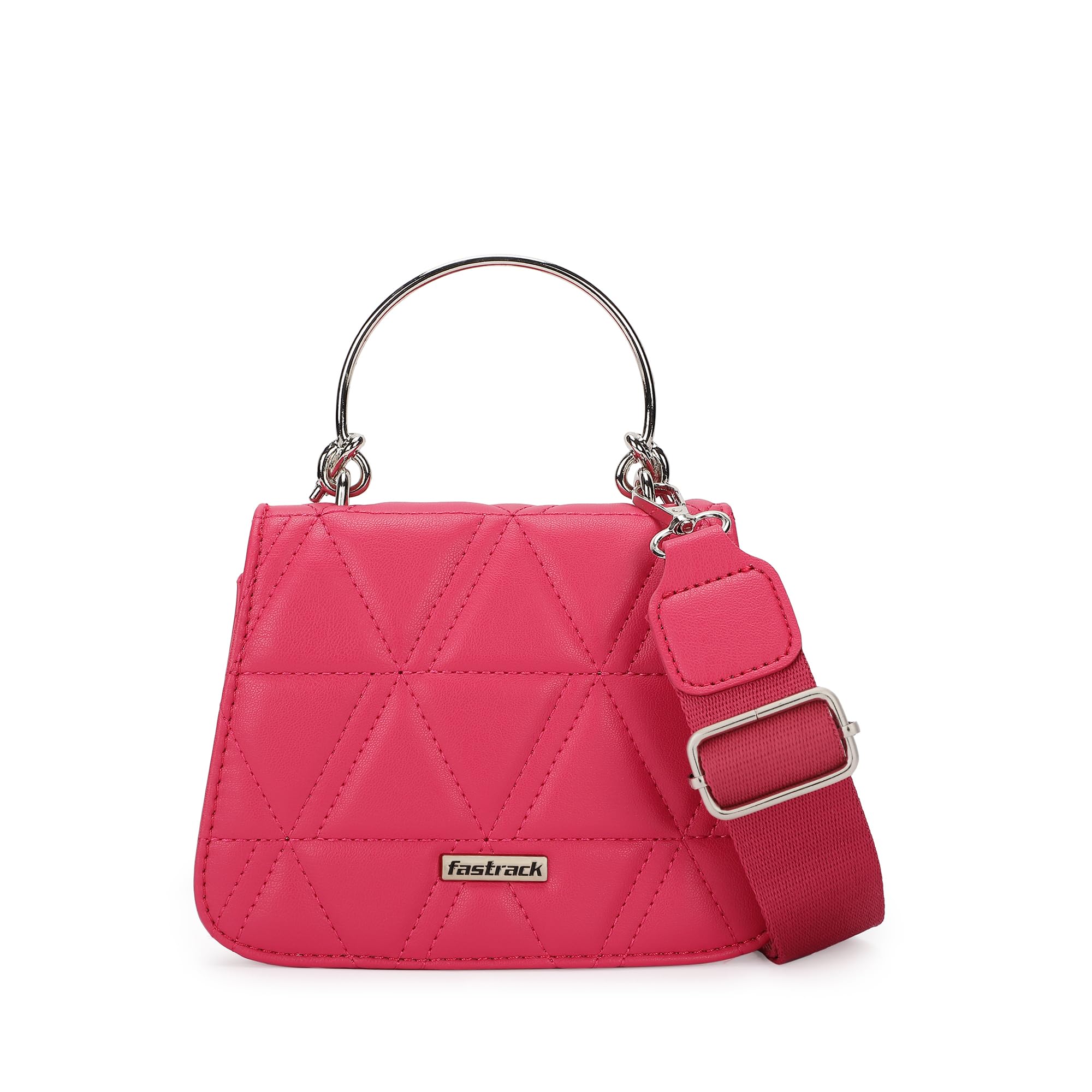 Fastrack Quilted Western Sling Bag For Womens And Girls | Stylish And Chic Handbag For Girls | Crafted From Premium Semi Pu Leather,Standard,Pink (B0D9BL14JX) Amazon Price History, Amazon Price Tracker