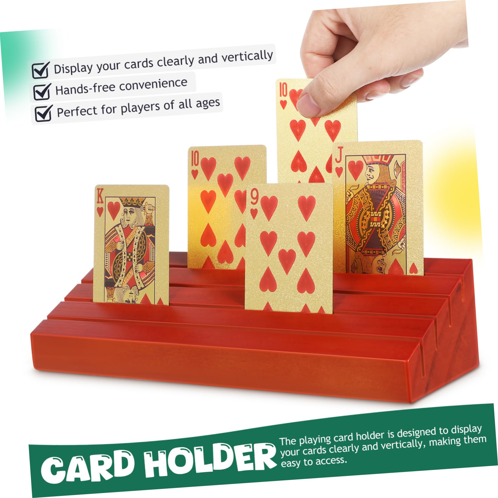 4pezzi Carte Da Gioco in Legno Base in Legno Carte Da Tavolo Adatto Per Giochi Bridge e Feste