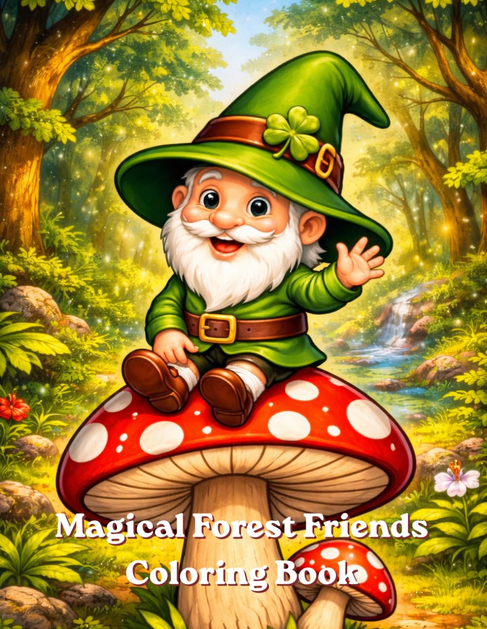 Magical Forest Friends Coloring Book: Bold and Easy Designs for Relaxation – Cute Woodland Creatures, Gnomes, Fairies and Cozy Fantasy Scenes for Kids, Teens and Adults