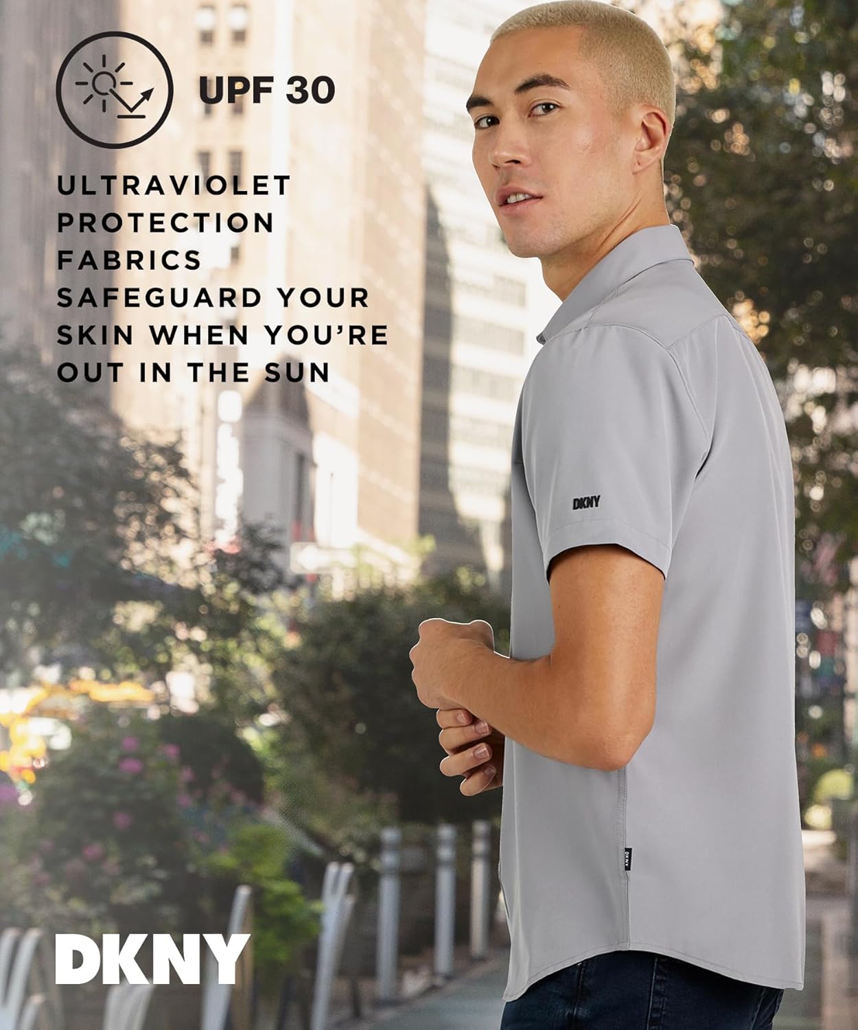 DKNY Mens Short Sleeve Button Down Shirts - Quick Dry Shirts for Men | Wrinkle Resist Stretch Mens Button Up Shirts - Image 6