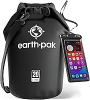 Vista 25 de Earth Pak Bolsa Seca Impermeable - Mochila Impermeable de Cierre Enrollable Superior Mantiene el Equipo Seco para Kayak con Funda Impermeable