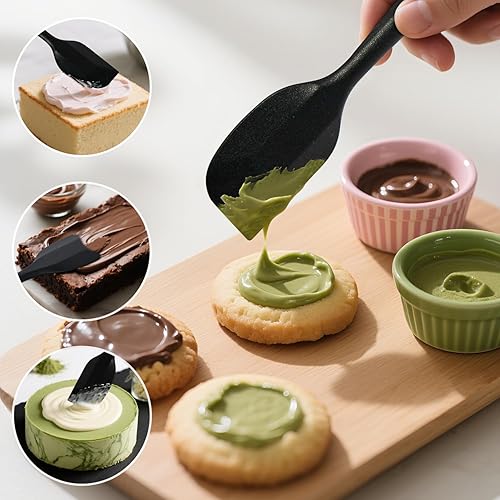 Miniatura 4 de Espátula de silicona, espátulas de silicona resistentes al calor, espátulas de goma antiadherente de grado alimenticio con núcleo de acero