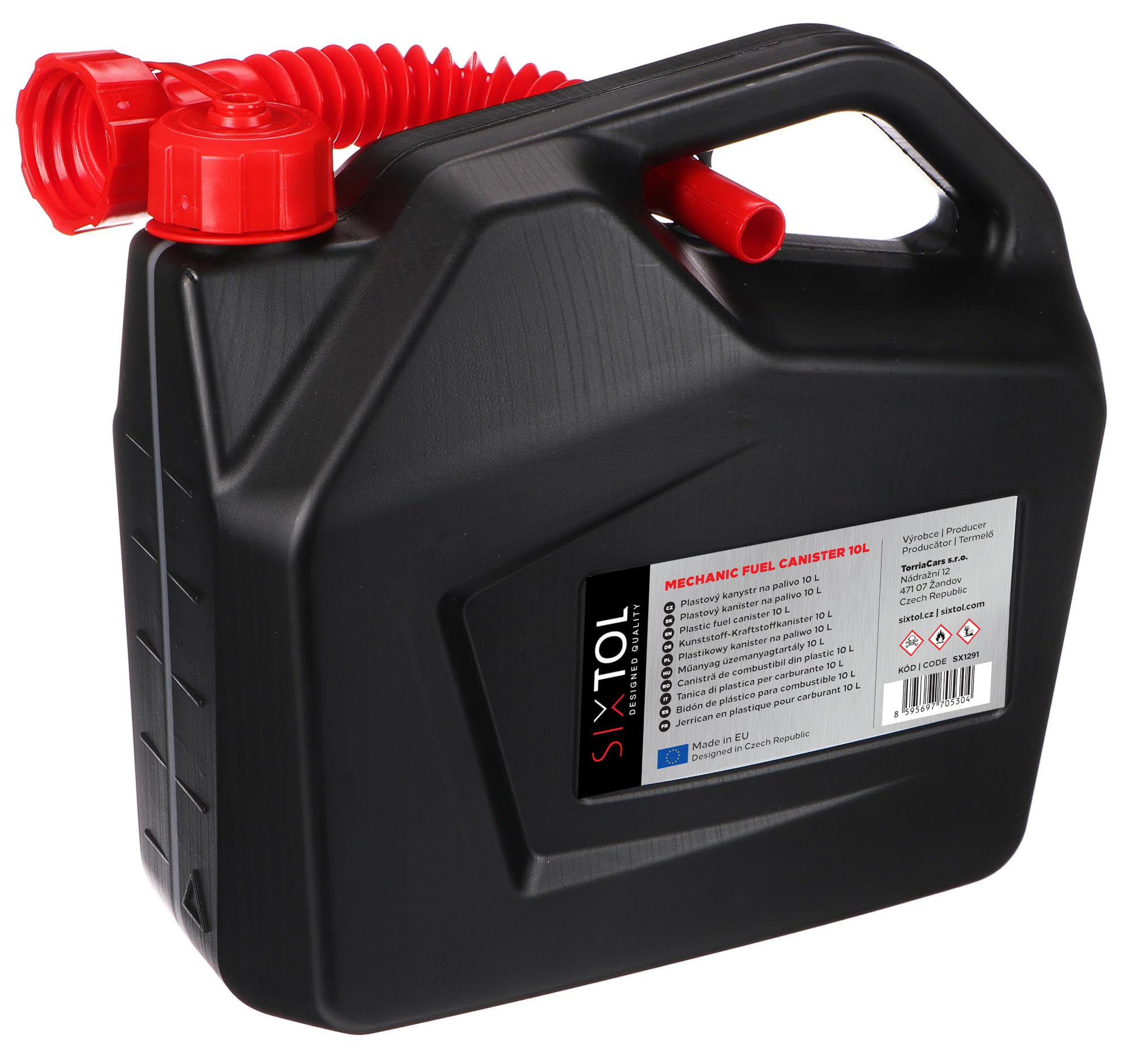MECHANIC FUEL CANISTER 10L | Tanica carburante plastica | HDPE resistente | Con beccuccio flessibile