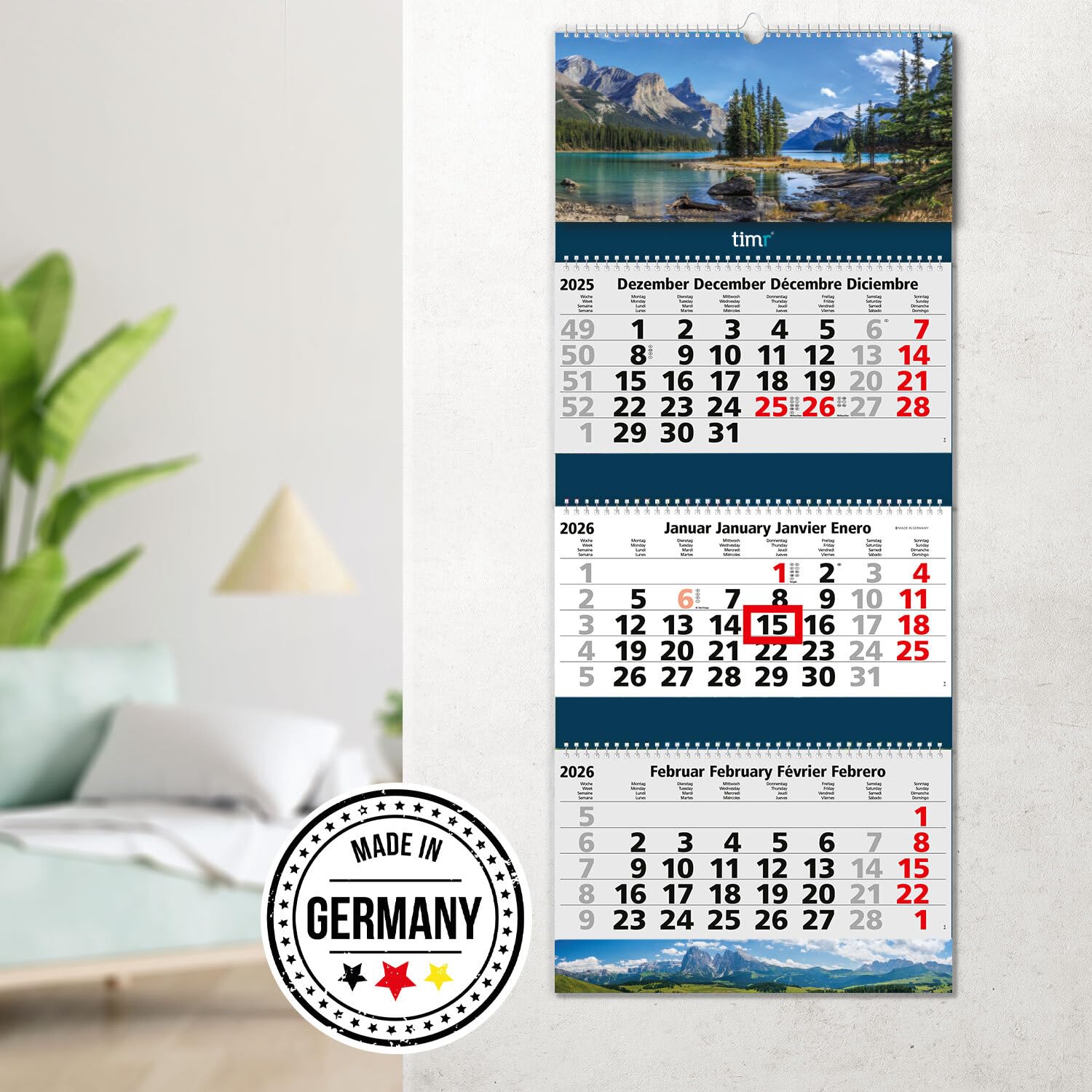 HUMAN MADE 2026 WALL CALENDAR 合計3部 Timr 3-Month Calendar 2026 Pictures - Wall Calendar 3 Months with