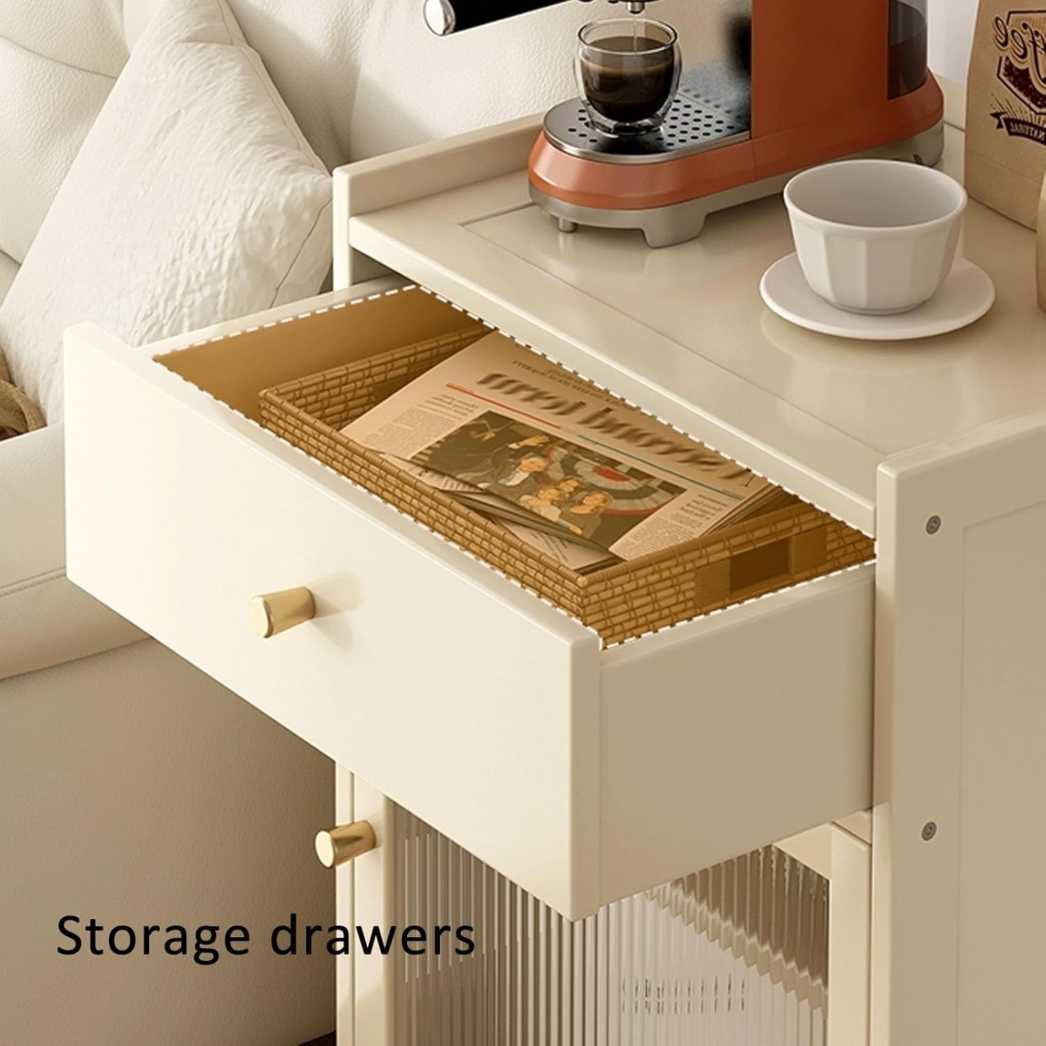 JKGHK Vacuum Stand Cabinet, Sweeping Robot Storage Rack with Wheels, Movable Robot Vacuum Stand Cabinet, Hidden Entryway Living Room Cabinet for Living Room, Office(White)