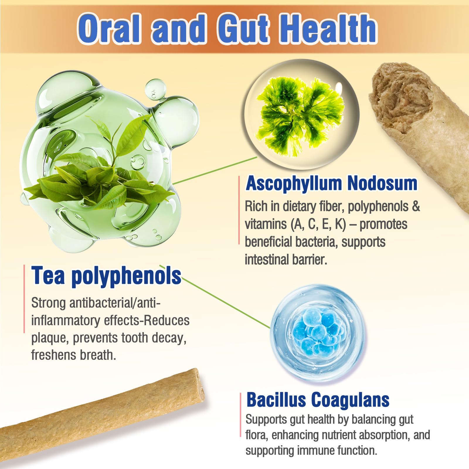 1.74oz Freezed Dried Cat Teething Sticks, Salmon Cat Chew Stick for Dental Care, Chicken Cats Treats, Feline Teeth Cleaning Snacks - image 4