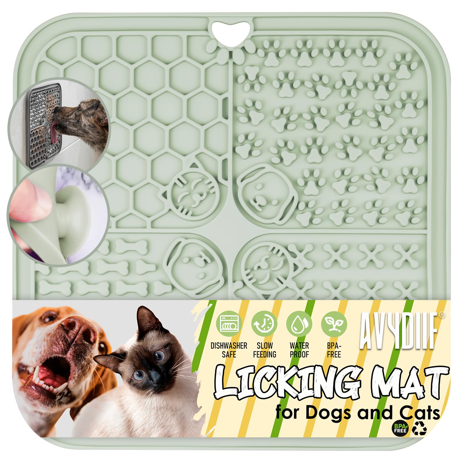 Leckmatte Für Hunde & Katzen (2 Stück) – Langsamer Futterspender Mit Saugnäpfen Gegen Schlingen & Stress