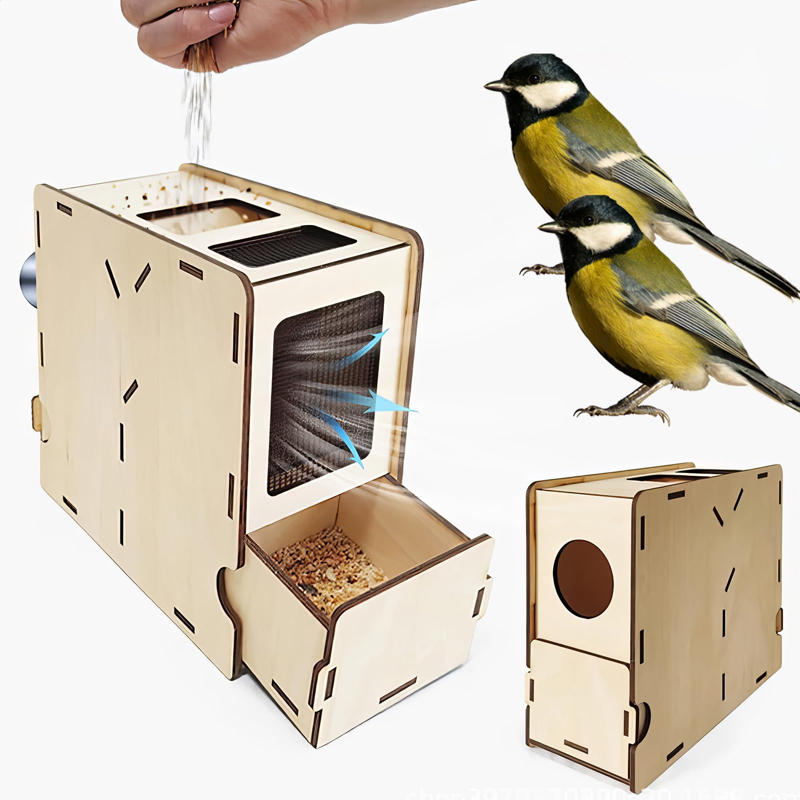 Machine de soufflage de grains d'alimentation en bois pour oiseaux et millet