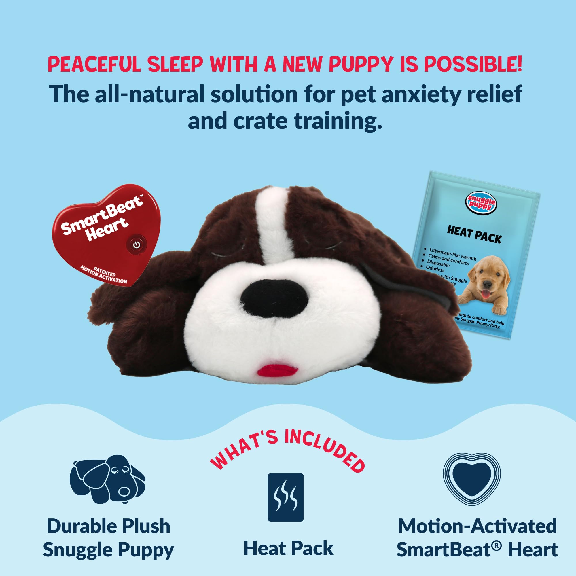 Snuggle Puppy Original - Peluche con Battito Cardiaco per Cani, Antistress e Calmante, Giocattolo di Conforto per l'Addestramento - Pitty
